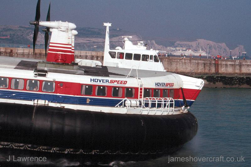 The SRN4 with Hoverspeed in Dover - The Princess Margaret (GH-2006) departing from the Dover ramp (submitted by Pat Lawrence).